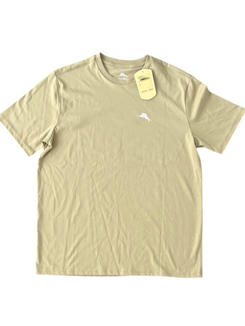 Tommy Bahama Tan Short Sleeve 100% cotton Tee - S - stone khaki